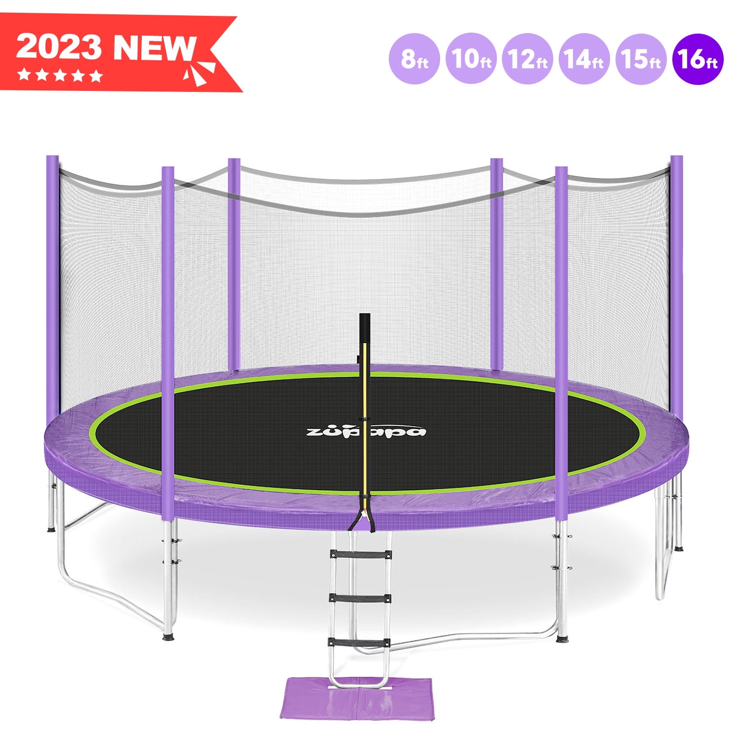 SereneLife 10' Round Backyard Trampoline with Safety Enclosure
