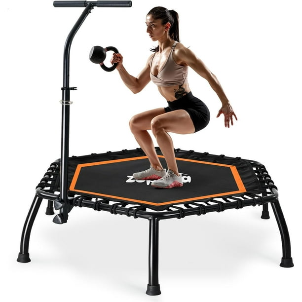 Zupapa Silent Mini Fitness Trampoline Indoor Rebounder for Adults Best Urban Cardio Jump Fitness Workout Trainer Max Limit 330 lbs Walmart Business Supplies
