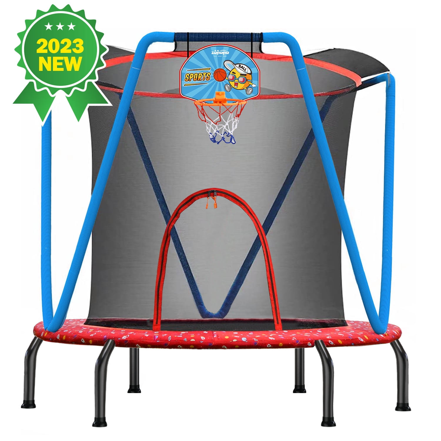 Zupapa Small Trampolines NoGap Design with Basketball Hoop Mini Trampoline for Kids Children