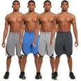 thumbnail image 1 of Zupo 4 Pack: Men's Active Performance Quick-Dry Athletic Basketball Workout Gym Knit Shorts with Pockets Medium, Set B, 1 of 7