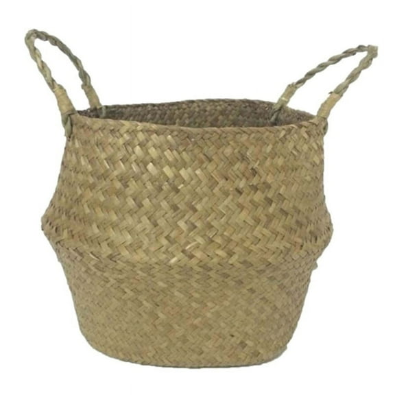 Zupora Hand Woven Basket for Storage Plants, Foldable Wicker Rope Laundry Bin for Clothes, Blanket, Kids Toy, Farmhouse Hamper Basket Bike Basket