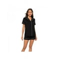 thumbnail image 1 of Zupora Ladies New Imitation Silk Lapel Short-sleeved Pajamas Casual Home Clothes Suit, 1 of 5