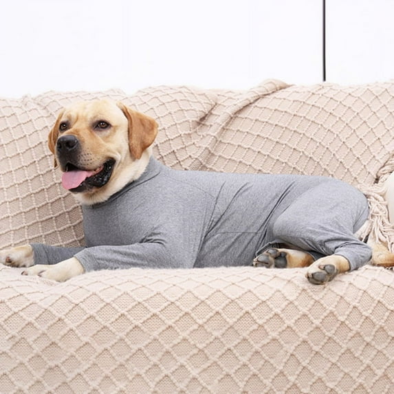 Zupora Soft Warm Pet Dog Pajamas 4 Legged Striped Dog PJs Jumpsuit Cotton Pup Dog Clothes Stretchable Puppy Dog Sweatshirt Winter Coat Dog Apparel for Small Medium Large Dogs, XS-3XL