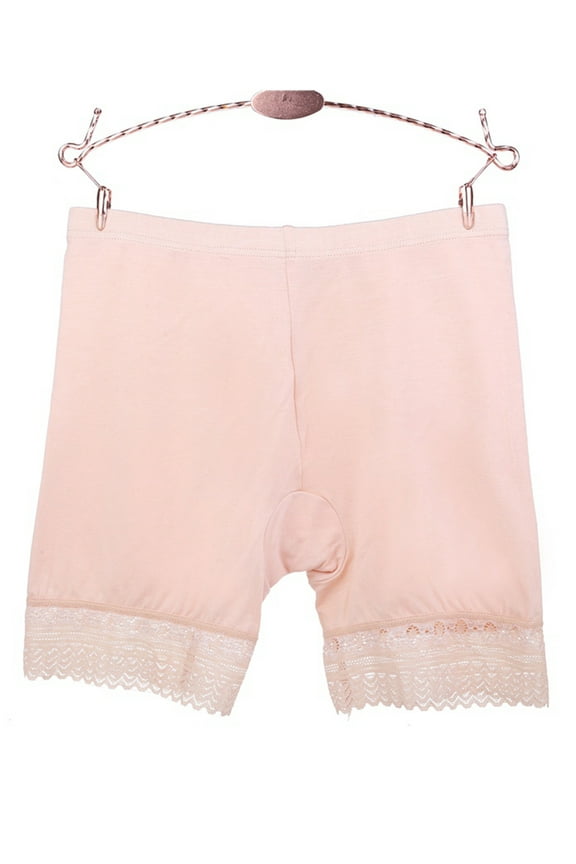 Women Slip Shorts Boyshorts Modal Seamless Ultra-Soft Lacy Mid Thigh Solid Color Short Leggings Comfy Stretch No Show Undershorts Panties for Under Dress, M-2XL