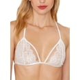 thumbnail image 1 of Zupora Women's Bra Soft Sexy Unlined Wirless Ajustable Straps Halter See Through Floral Lace Bras Bralette Lingerie, Triangle Cup, Black White, S-XL, 1 of 2