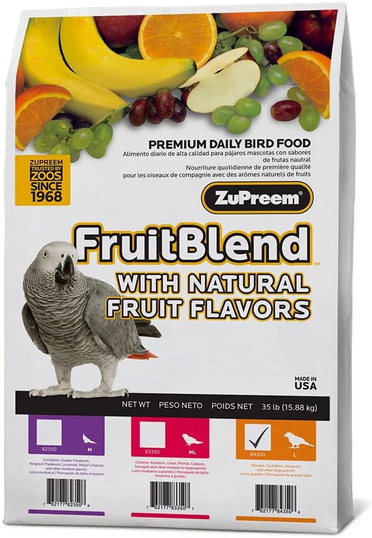Zupreem 230342 Fruitblend Large Parrot Food 35-Pound (Pack of 1)