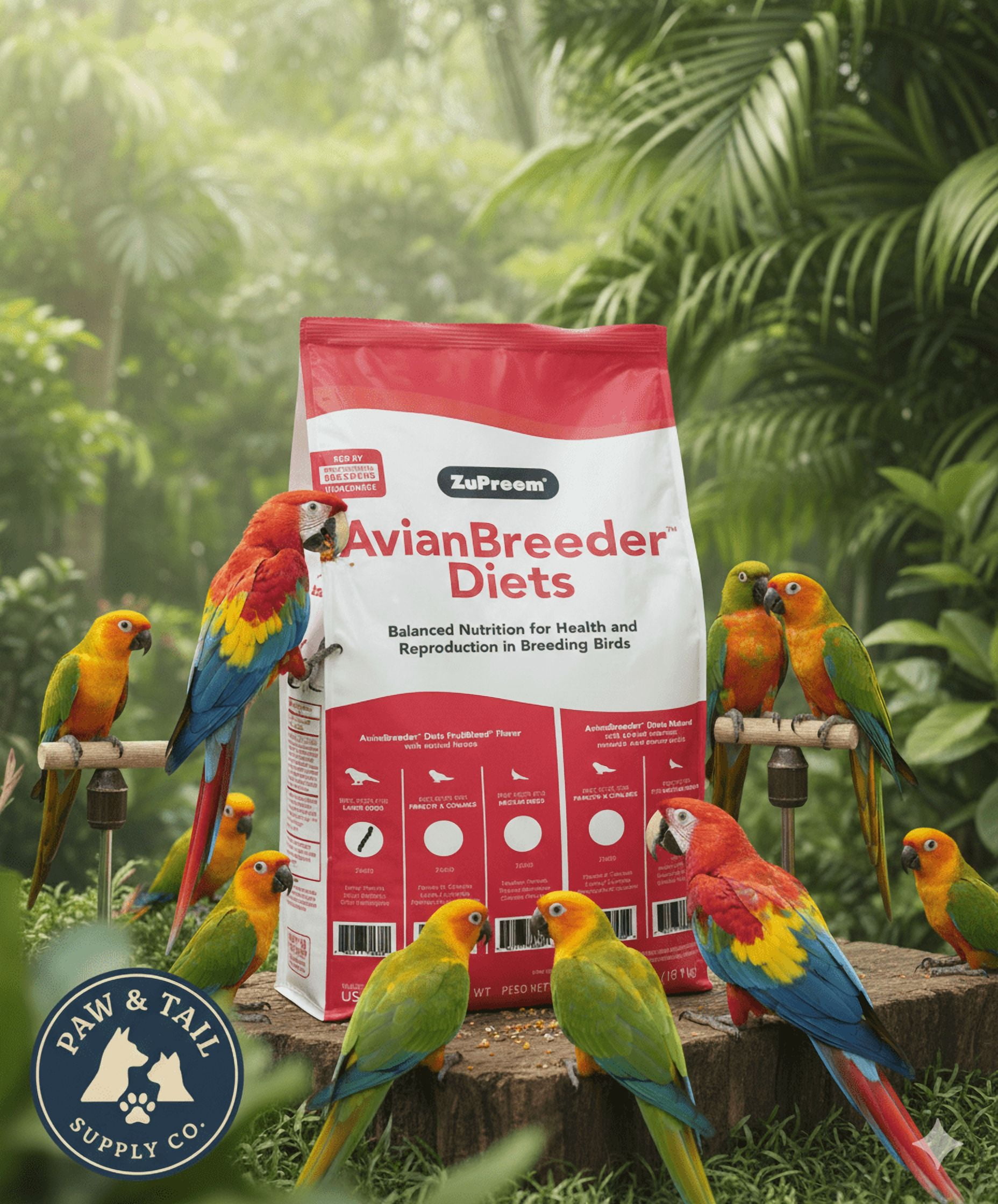 Zupreem Natural AvianBreeder Bird Food for Parrots & Conure, 40-Lb
