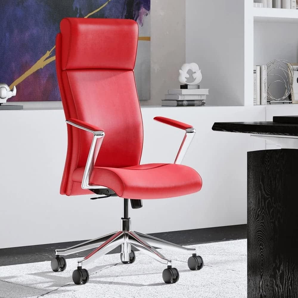 Zuri Furniture Draper Leather Executive Chair with Aluminum Frame