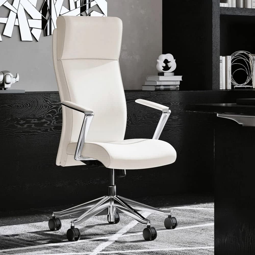 Zuri Furniture Draper Leather Executive Chair with Aluminum Frame