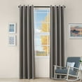 thumbnail image 1 of Zuri Room Darkening Noise Reducing Metallic Wave Blackout Curtain Set Charcoal / 52"x96", 1 of 1