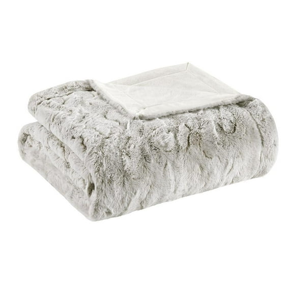 Zuri Snow Leopard Faux Fur Throw Blanket, Belen Kox