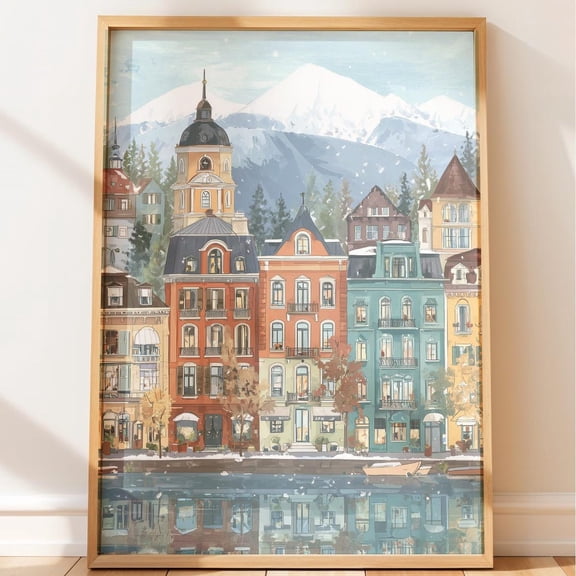 Zurich Lakeside Travel Poster