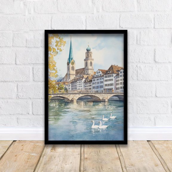 Zurich Swiss City Art Zurich Print Scenic Swiss Landscape Decor