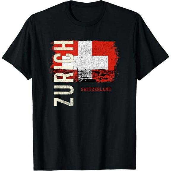 Zurich Switzerland Europe T-ShirtMen and women, Black T-shirt, size: Extra large