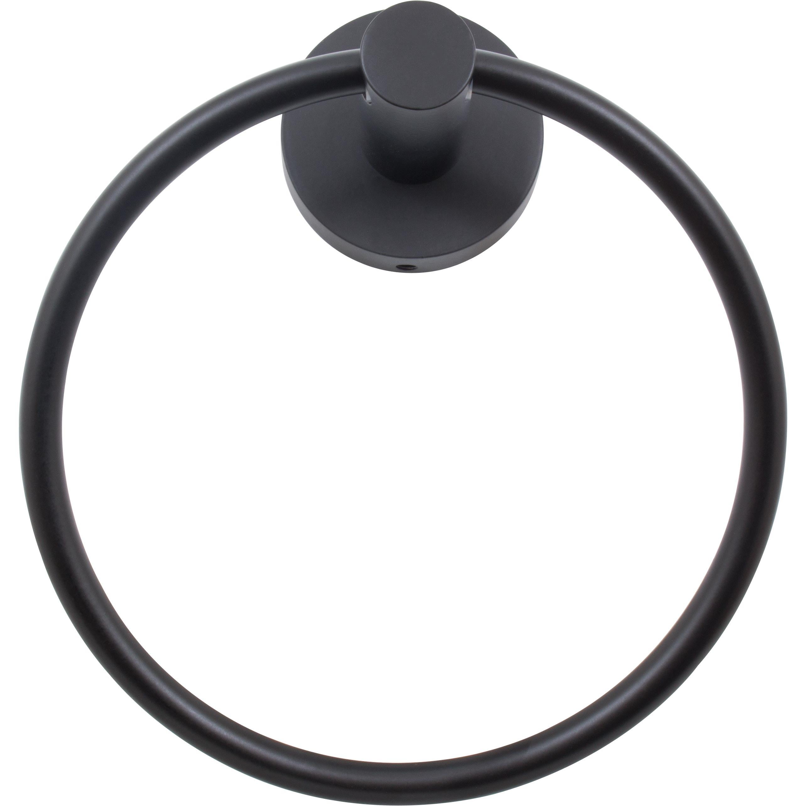 Matte Black Modern Metal Towel Ring