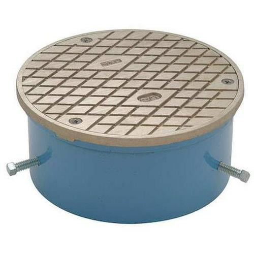 Zurn Body: Cast Iron; Top: Nickel Scoriated, Mill Finish, Finished Floor Access Housing