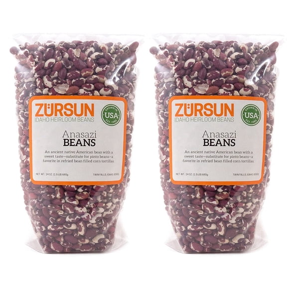Zursun Heirloom Dry Anasazi Beans 24 oz each (2-Pack)