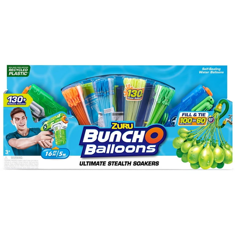 Zuru Bunch O Balloons 130 Self Sealing Water Balloons with 2 Ultimate Stealth Soakers