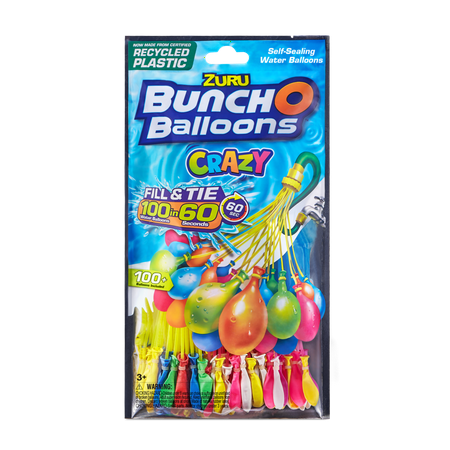 Zuru Bunch O Balloons Crazy Self-Sealing Water Balloons, 3+ (Colors May Vary)