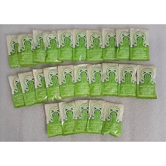 Zuru MEGA GROSS MINIS Lot of 25 Green Barf Slime Vomit Bags (0.7oz) Each Bag