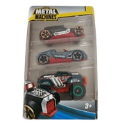 Zuru Metal Machines 164 Die Cast Cars 3-Pack - "Nitro Rider" Dragster, "Zing" Shark Car, "Bone Crusher" Monster Truck