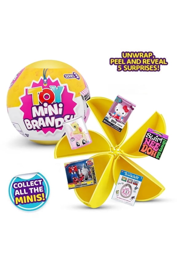 Zuru Mini Brands Toys 5 Surprise Mini Brands Toy Miniature Toys Mystery Blind Box Series 3 Kittyball Miniature Toy