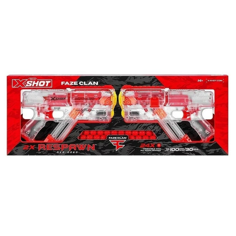 X-Shot Faze Clan Respawn Shooter Game Toy, 2-Pack with 24 Dart