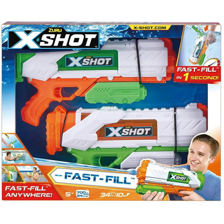 ZURU X Shot Fast-Fill Water Blasters, Pump Action, 2 Pack, 700 ml
