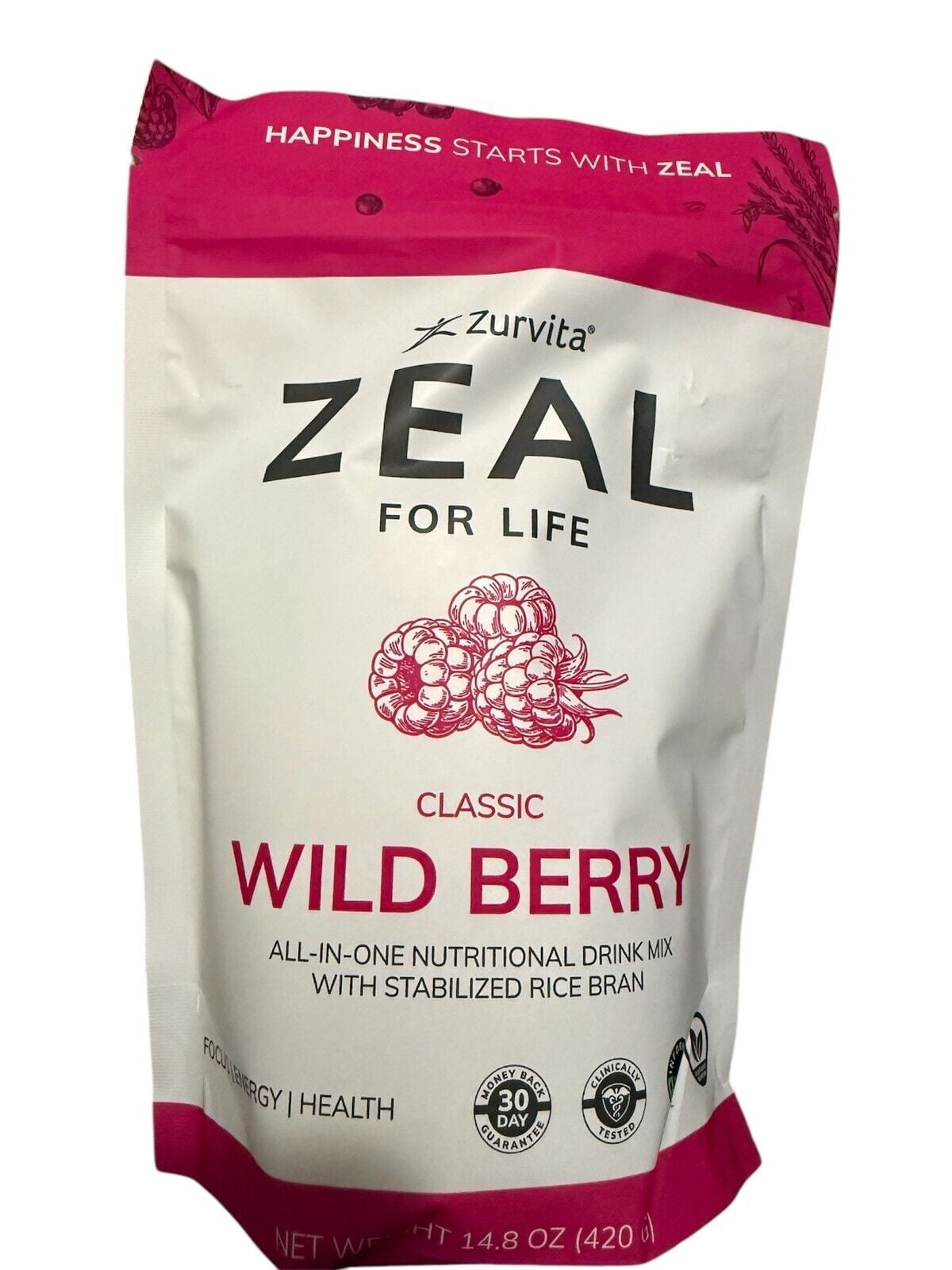 Zurvita Zeal for Life 30-Day Wellness Bag Wild Berry Classic 420g