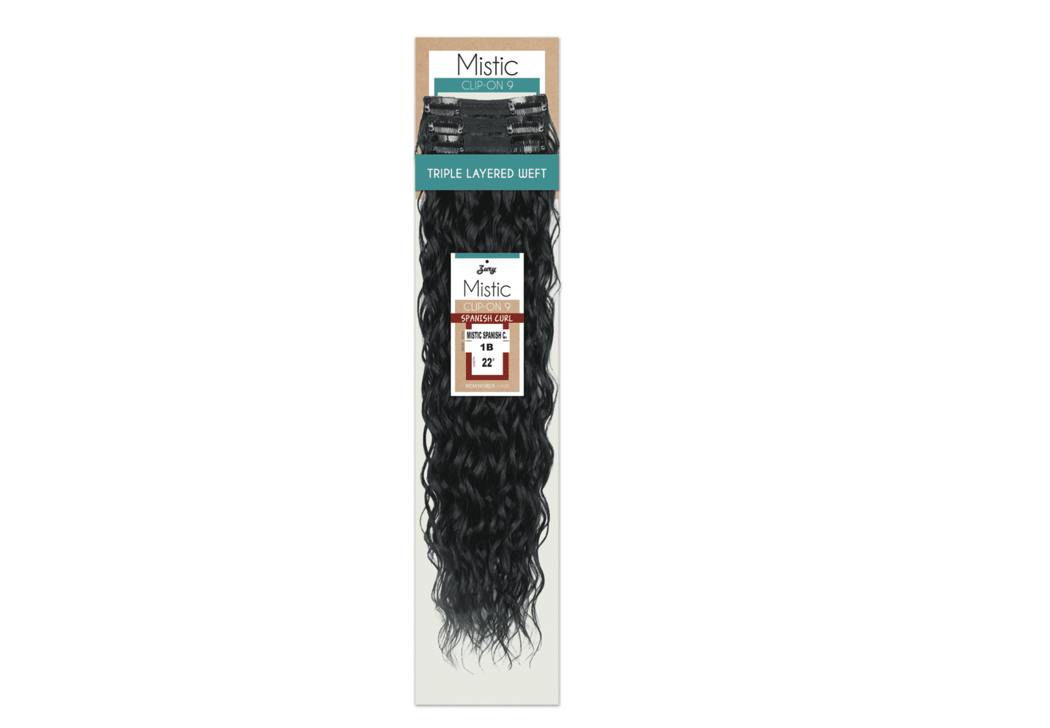 Zury Mistic Clip-On Hair Extensions 9Pcs Spanish Curl 22", Color Platinm Blonde