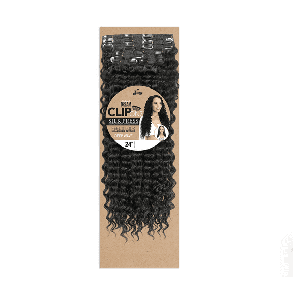 Zury Natural Dream Clip On Hair Extensions Deep Wave 24", color natural