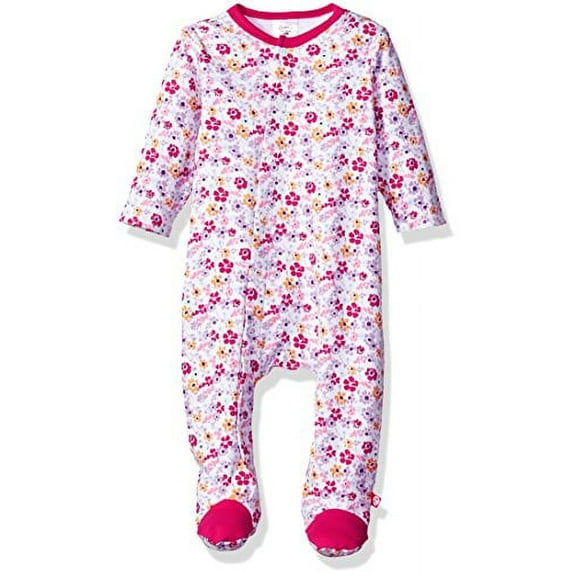 Zutano Baby Girls' Cotton Footie Bodysuit, Violetta, 6M (3-6 Months)