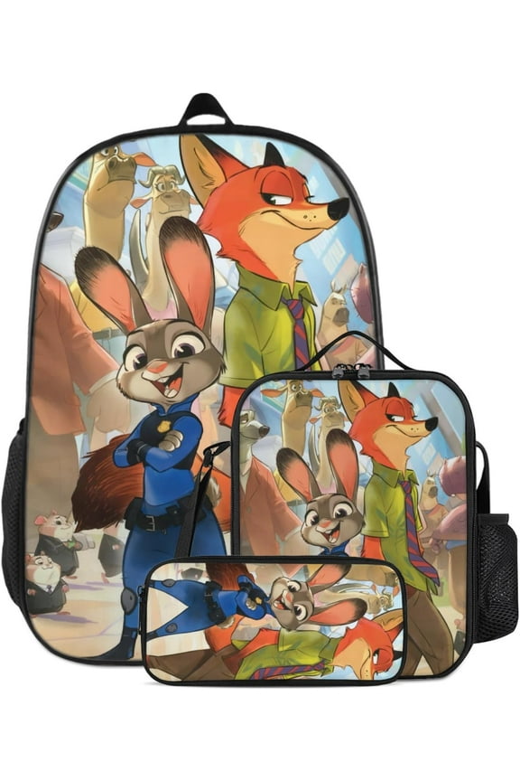 Zutopia Nick Wild Cartoon 3d Printed Backpack Character Kawaii Backpacks Lightweight Large Capacity Casual Travel Backpack Laptop Bag Gifts