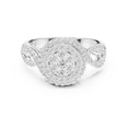 thumbnail image 1 of Zuwelria 0.66 Carat Beautiful Round Cut | D/VVS1 Moissanite Diamond Engagement Ring - Twisted Bridal Ring - Promise Ring | 18K White Gold Over Sterling Silver | D/VVS1 Size 5, 1 of 8