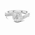 thumbnail image 1 of Zuwelria 0.78 Carat Beautiful Round Cut | D/VVS1 Moissanite Diamond Engagement Ring - Twisted Bridal Ring - Promise Ring | 18K White Gold Over Sterling Silver | D/VVS1 Size 5, 1 of 8