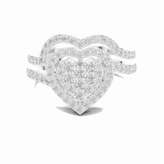 Zuwelria 0.94 Carat Beautiful Round Cut | D/VVS1 Moissanite Diamond Engagement Ring Set - Halo Bridal Ring - Promise Ring | 18K White Gold Over Sterling Silver | D/VVS1 Size 5