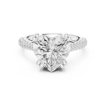 Zuwelria 2.60 Carat New Design Heart Shape Moissanite Diamond Engagement Ring - Bridal Ring - Promise Ring | 18K White Gold Over Sterling Silver | D/VVS1 Size 5