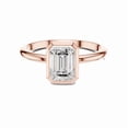 thumbnail image 1 of Zuwelria 1.00 Carat Luxurious Emerald Cut Unique Moissanite Diamond Wedding Ring for Women | Promise Ring for Her | 18K Rose Gold Plated Silver Size 7, 1 of 8