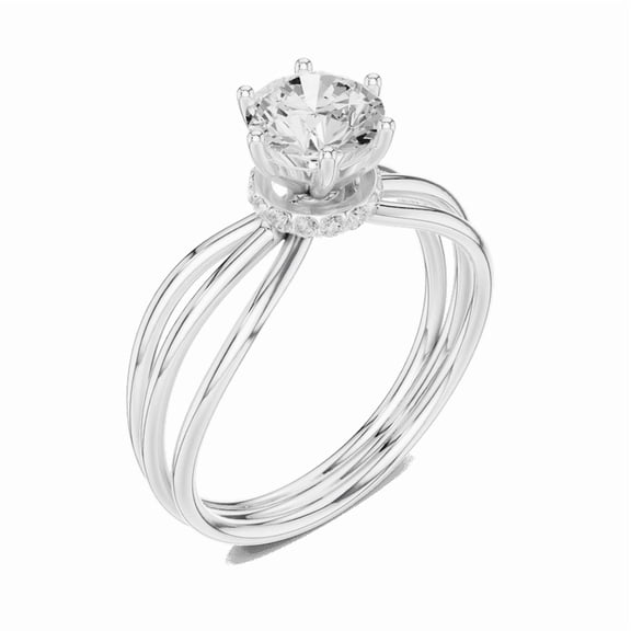 Zuwelria 1.07 Carat Beautiful Round Cut | D/VVS1 Moissanite Diamond Engagement Ring - Solitaire Bridal Ring - Promise Ring | 18K White Gold Over Sterling Silver | D/VVS1 Size 5