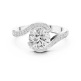 thumbnail image 1 of Zuwelria 1.73 Carat Wonderful Round Shape Moissanite Diamond Engagement Ring - Bridal Ring - Promise Ring | 18K White Gold Over Sterling Silver | D/VVS1 Size 5, 1 of 9