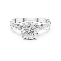 Zuwelria 2.08 Carat New Design Round Shape Moissanite Diamond Engagement Ring - Bridal Ring - Promise Ring | 18K White Gold Over Sterling Silver | D/VVS1 Size 5