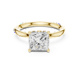 thumbnail image 1 of Zuwelria 2.13 Carat Luxurious Princess Cut Unique Moissanite Diamond Wedding Ring for Women | Promise Ring for Her | 18K Yellow Gold Plated Silver Size 7, 1 of 6