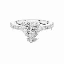 Zuwelria 2.30 Carat Beautiful Heart Cut | D/VVS1 Moissanite Diamond Engagement Ring - Bridal Ring - Promise Ring | 18K White Gold Over Sterling Silver | D/VVS1 Size 5