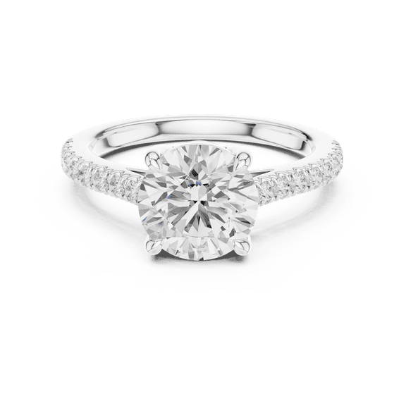 Zuwelria 2.30 Carat Beautiful Round Cut | D/VVS1 Moissanite Diamond Engagement Ring - Bridal Ring - Promise Ring | 18K White Gold Over Sterling Silver | D/VVS1 Size 5