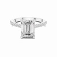 thumbnail image 1 of Zuwelria 2.40 Carat Beautiful Emerald Shape Moissanite Diamond Engagement Ring - Bridal Ring - Promise Ring | 18K White Gold Over Sterling Silver | D/VVS1 Size 5, 1 of 8