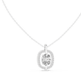 thumbnail image 1 of Zuwelria 2.54 Carat Stylish Oval Cut Moissanite Diamond Necklace Pendant with Chain for Anniversary | 18K White Gold Plated Silver | Pendant for Engagement, 1 of 7