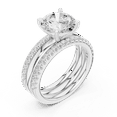 thumbnail image 1 of Zuwelria 3.35 Carat New Design Round Shape Moissanite Diamond Engagement Ring - Bridal Ring - Promise Ring | 18K White Gold Over Sterling Silver | D/VVS1 - Size 5, 1 of 8