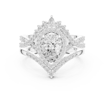 Zuwelria 3.00 Carat New Design Pear Shape Moissanite Diamond Engagement Ring - Bridal Ring - Promise Ring | 18K White Gold Over Sterling Silver | D/VVS1 Size 5