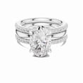 thumbnail image 1 of Zuwelria 4.13 Carat New Design Oval Shape Moissanite Diamond Engagement Ring - Bridal Ring - Promise Ring | 18K White Gold Over Sterling Silver | D/VVS1 Size 5, 1 of 8