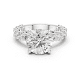 thumbnail image 1 of Zuwelria 3.00 Carat New Design Round Shape Moissanite Diamond Engagement Ring - Bridal Ring - Promise Ring | 18K White Gold Over Sterling Silver | D/VVS1 Size 5, 1 of 9
